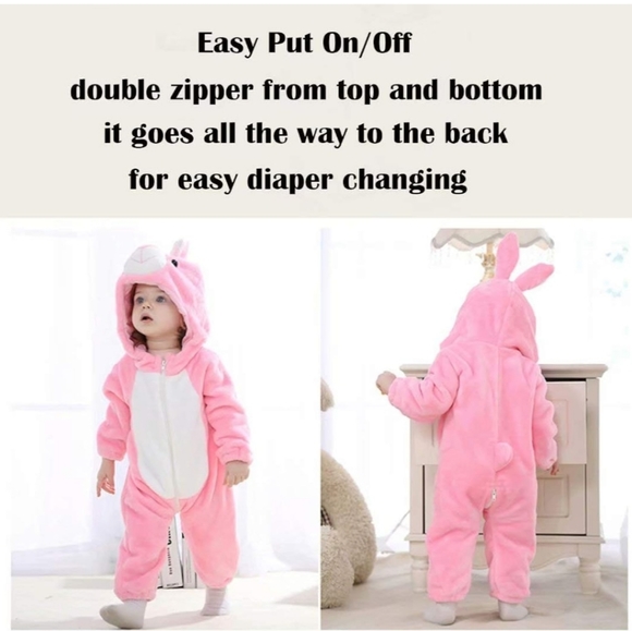 Bunny Toddler Costume, Pretend Play Onesie, Halloween Romper - Picture 3 of 7